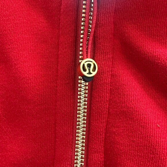 NWT Lululemon Scuba Oversized Full-Zip Hoodie DARK RED/GOLD ZIP M/L - Picture 10 of 10